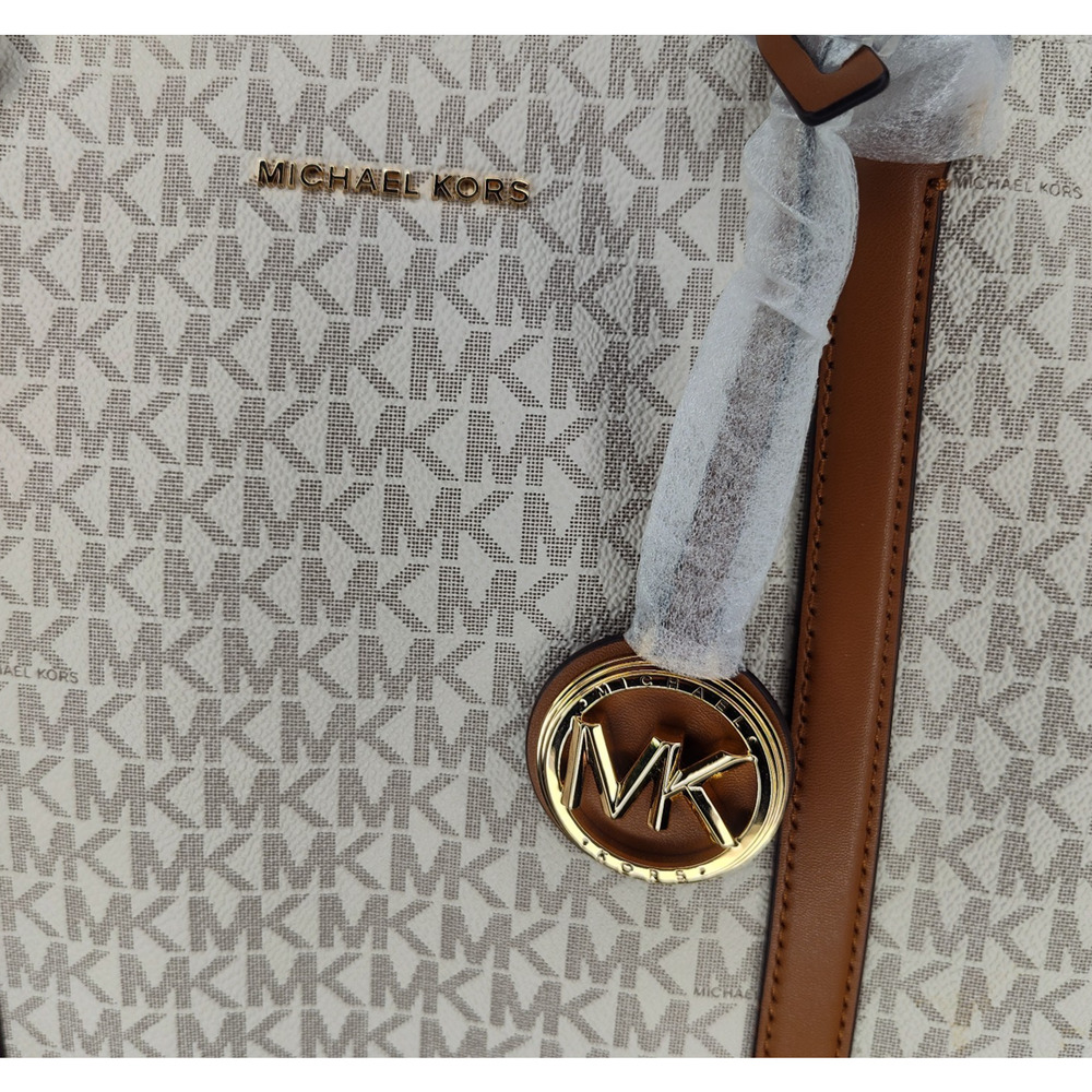 Michael Kors Temple XL Tote Vanilla/Acorn NWT - Picture 10 of 13